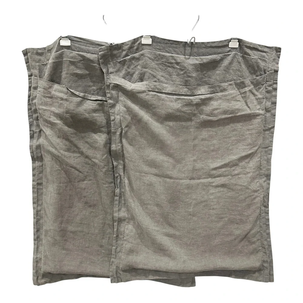 RH Restoration Hardware Belgian Linen Euro Shams Gray Set of 2